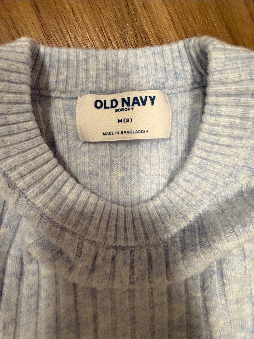 Old Navy Pale Blue Ribbed Crewneck Sweater